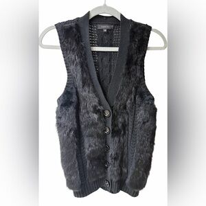 EUNICE genuine fox and rabbit fur vest - 38 (6-8)